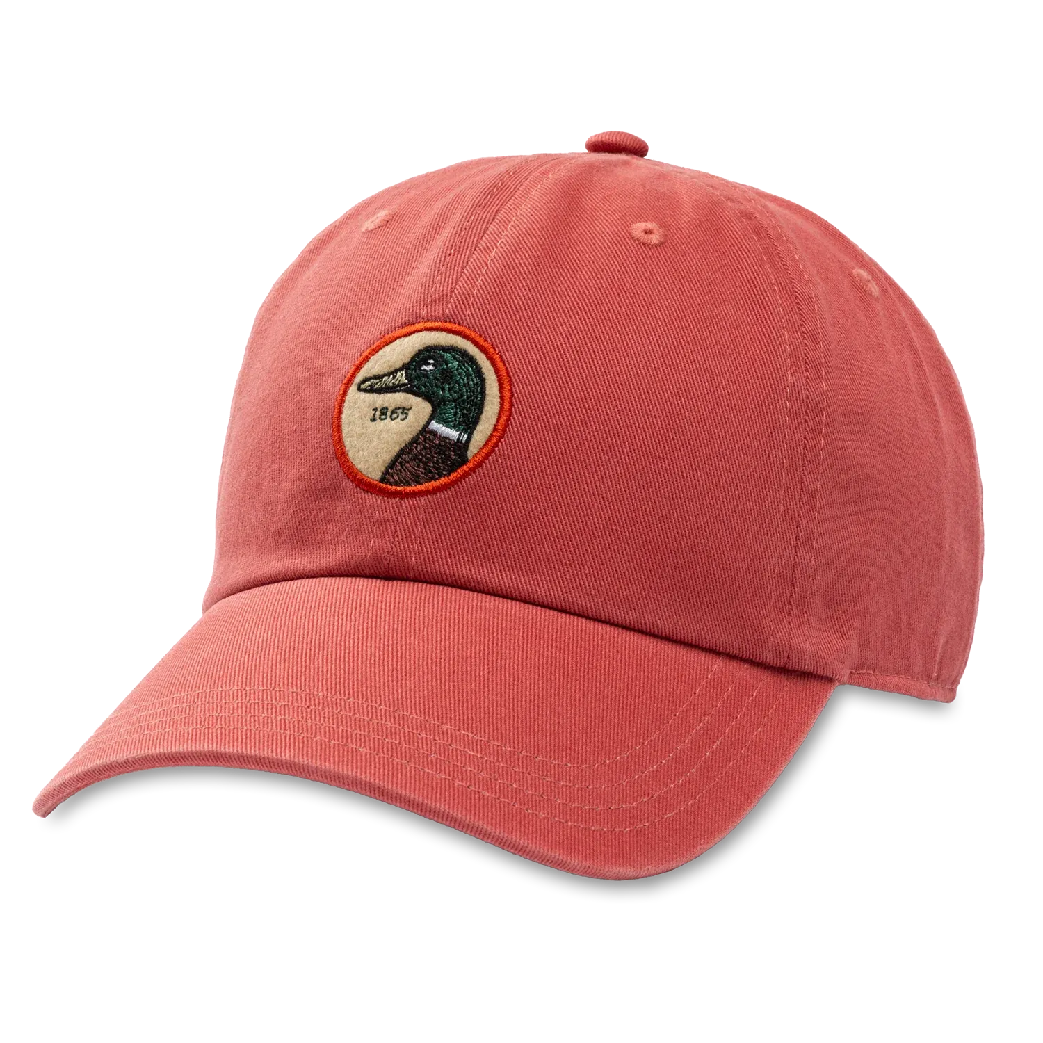 Duck Head Circle Patch Twill Hat, Color: Classic Red