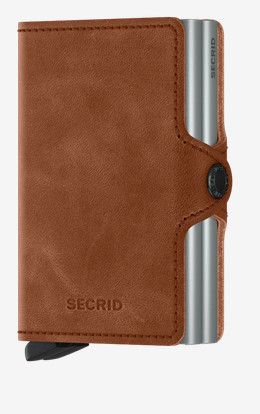 Twinwallet Vintage, Color: Cognac-Silver