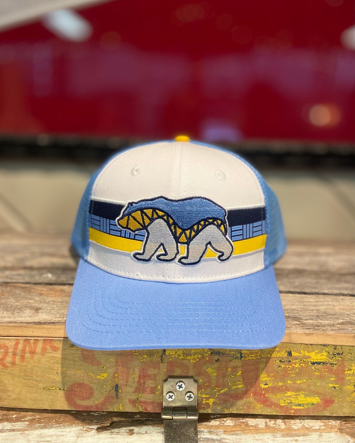 Bear Bridge Retro Trucker, Color: Blue/Yellow