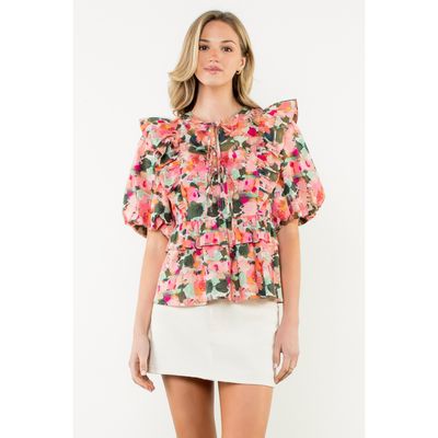 Suzanne Tie Neck Floral Top