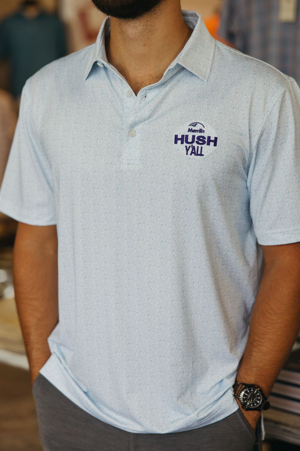 Hush Y&#39;all Stellar Golf Printed Polo