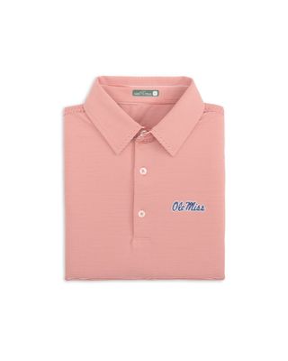Ole Miss Script Curry Pinstripe Polo