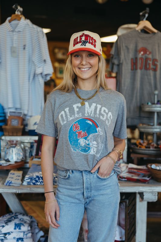 Ole Miss Powder Blue Helmet Tee