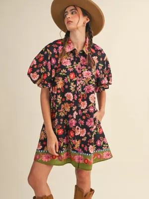 Collared Buttown Mini Dress