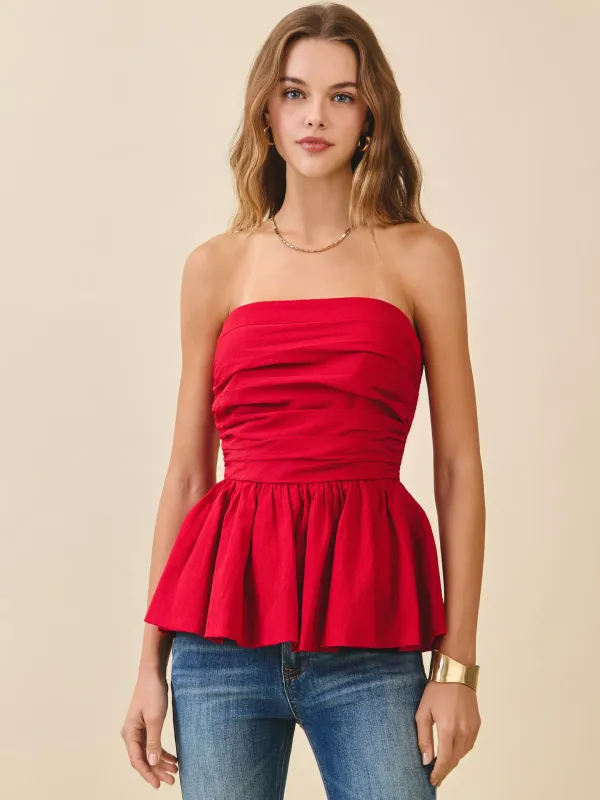 Ruched Strapless Top