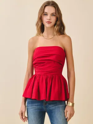 Ruched Strapless Top