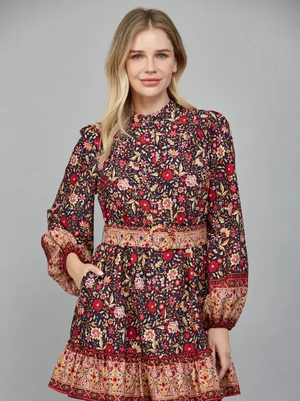 Border Print Dress