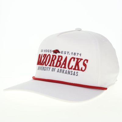 Arkansas Razorbacks White Caddy Rope Hat