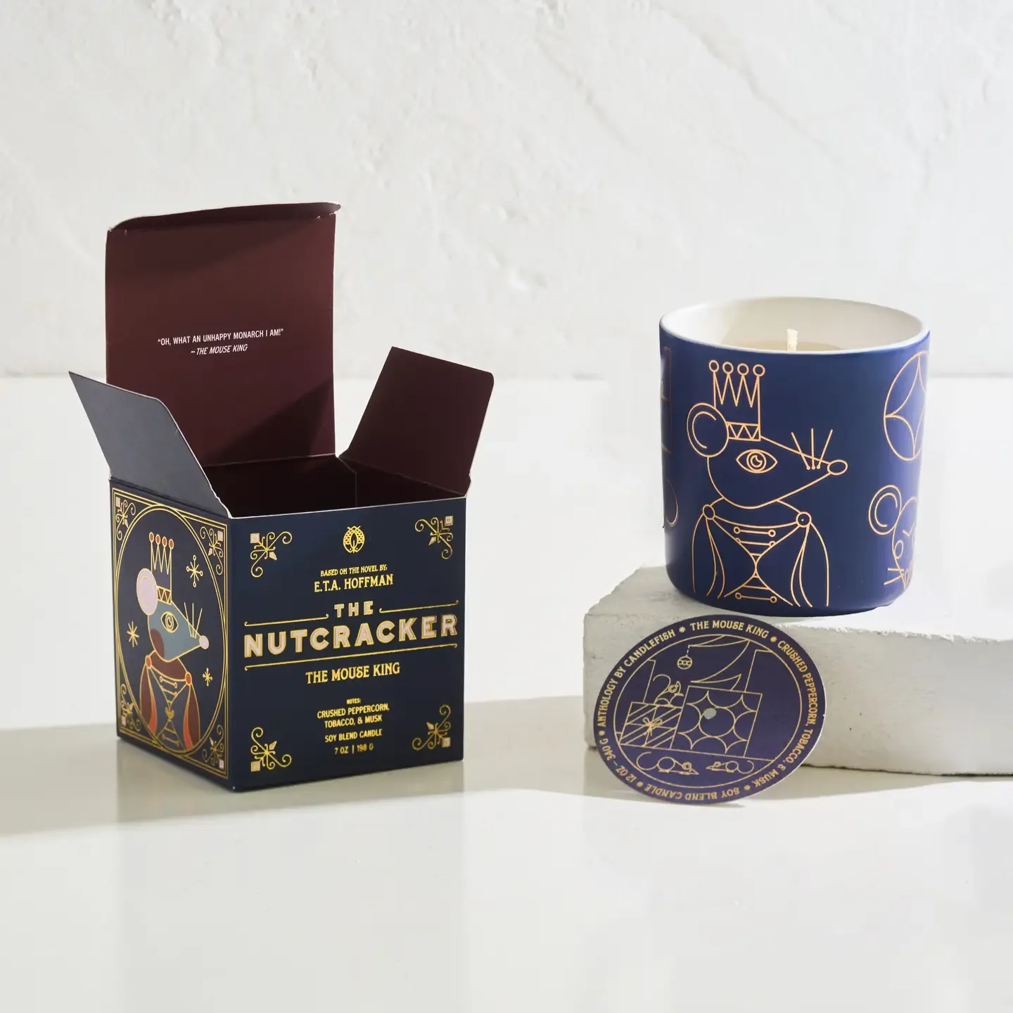 Candlefish Holiday Ceramic Candle 7 oz, Fragrance: The Mouse King