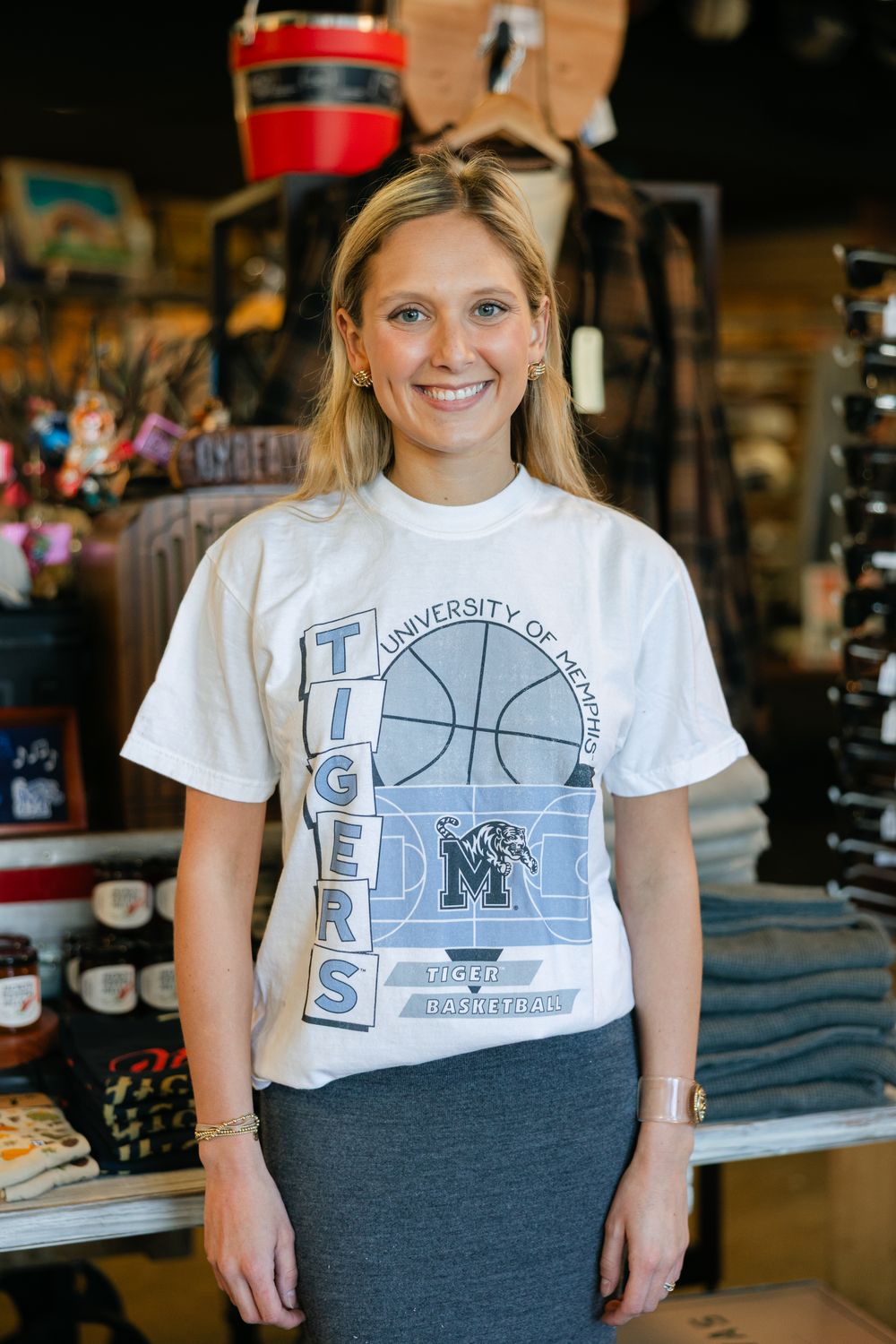 Memphis Tigers Faded Court Tee