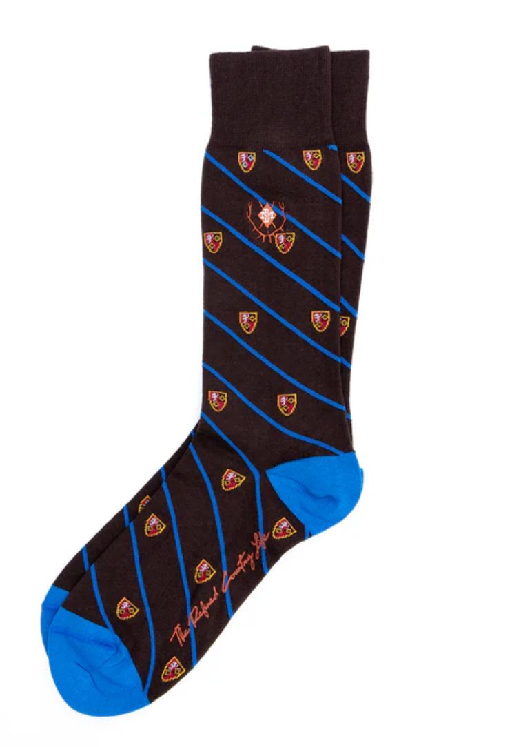 Club Check Peruvian Pima Sock, Color / Style#: Walnut / 8800445