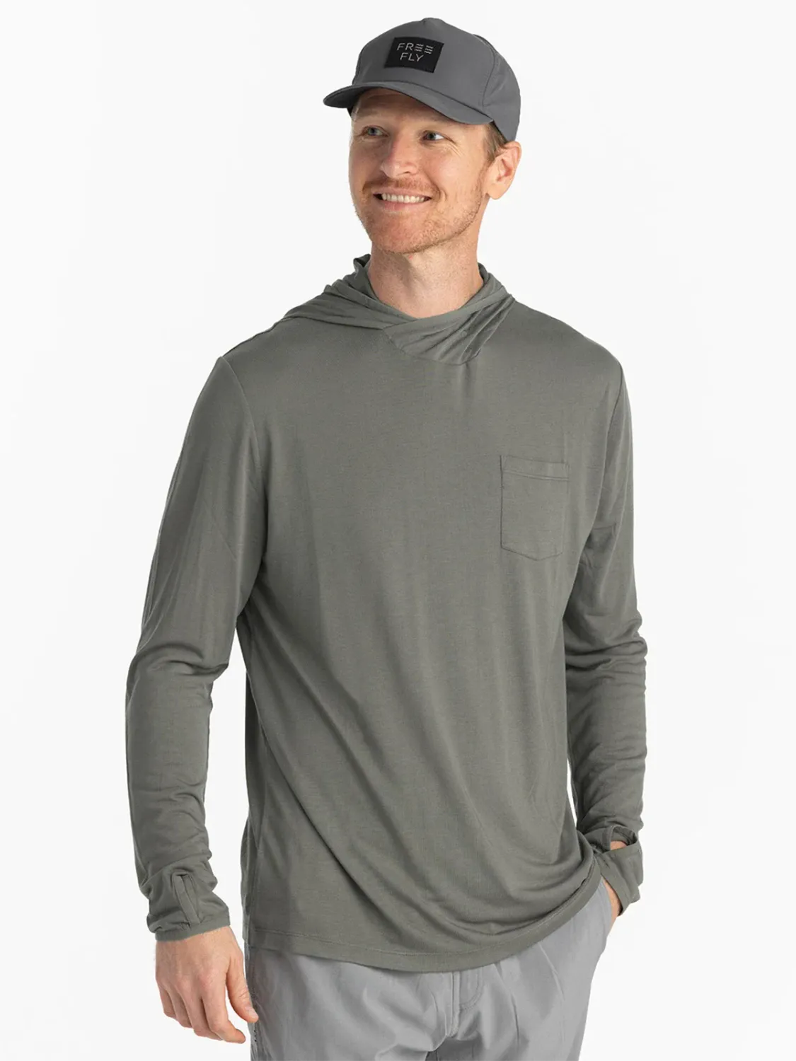 Men&#39;s Bamboo Lightweight Hoodie, Color: Fatigue, Size: M