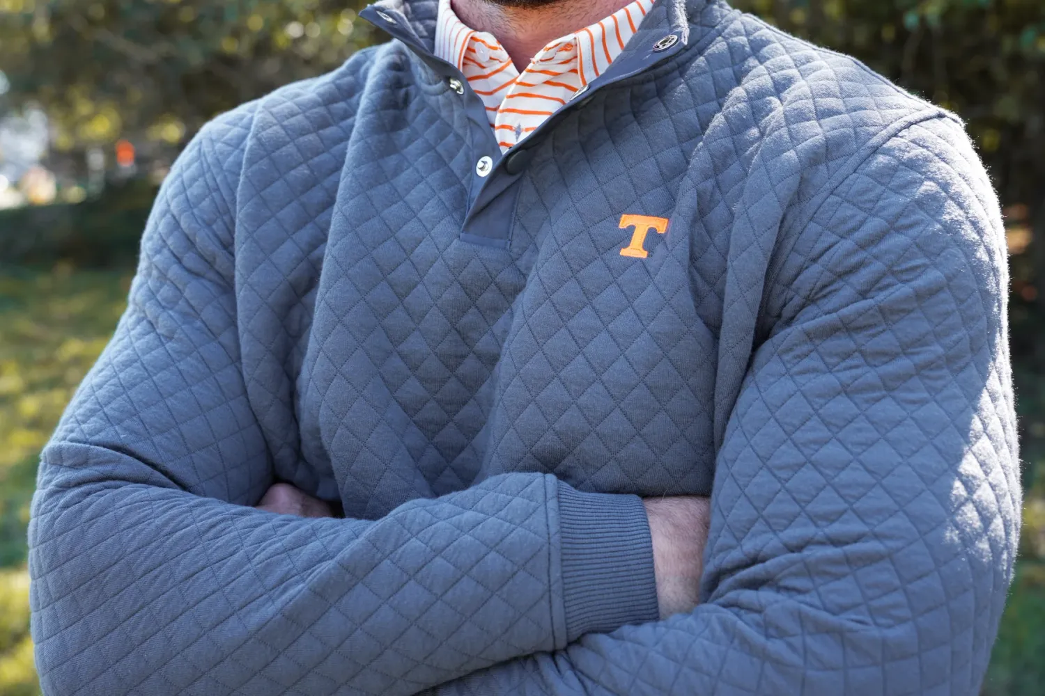 Power T Quilted Snap Pullover