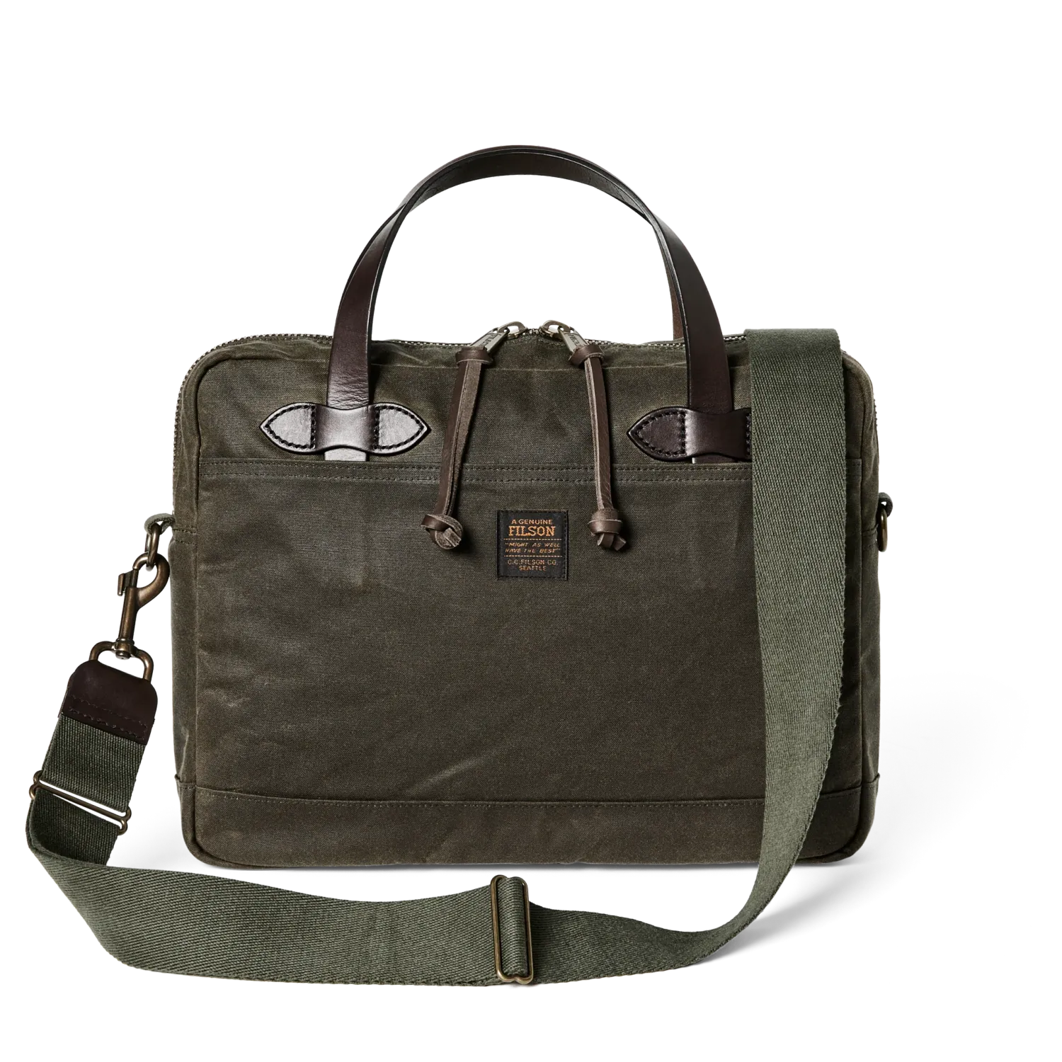 Tin Cloth Compact Briefcase, Color: Otter Green