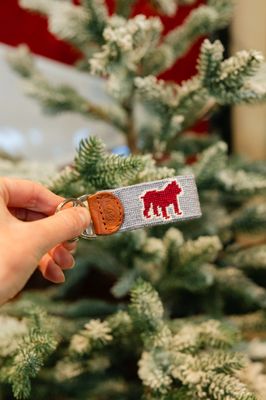 Mississippi State Bulldog Needlepoint Key Fob