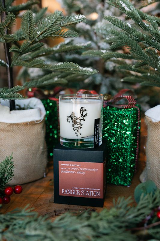 Cowboy Christmas Candle