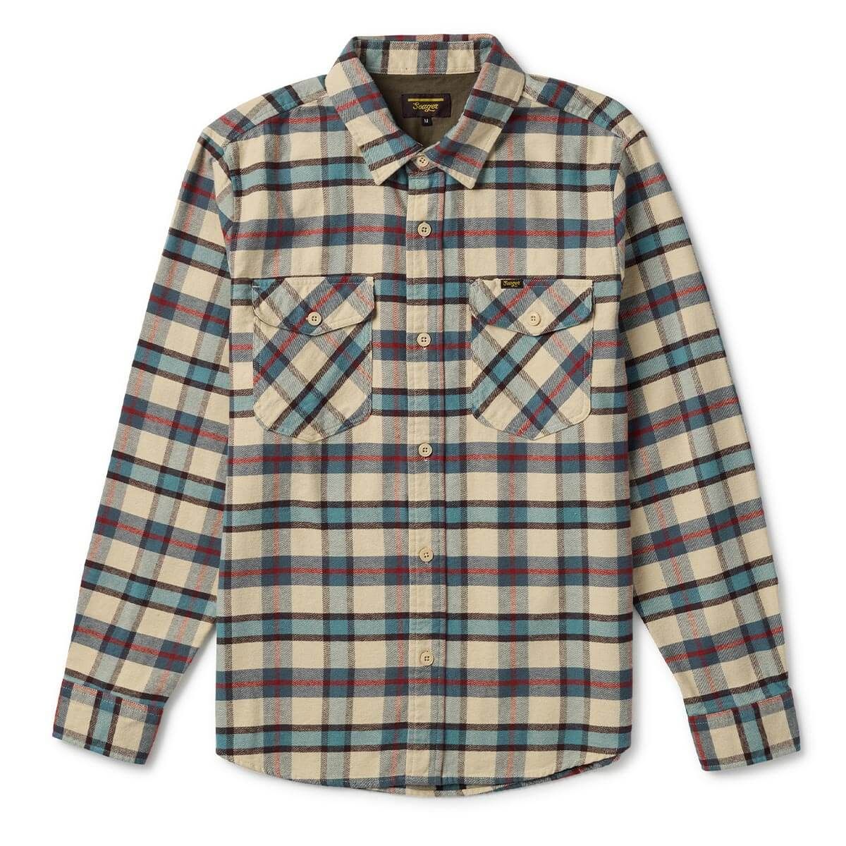 Calico Flannel , Color: Cream/Plaid, Size: M