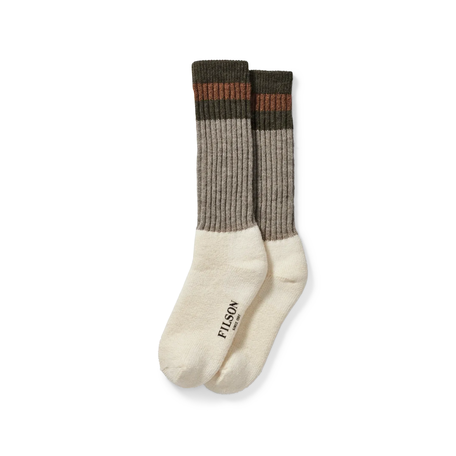 1970&#39;s Logger Thermal Sock, Color: Green/Brown, Size: L