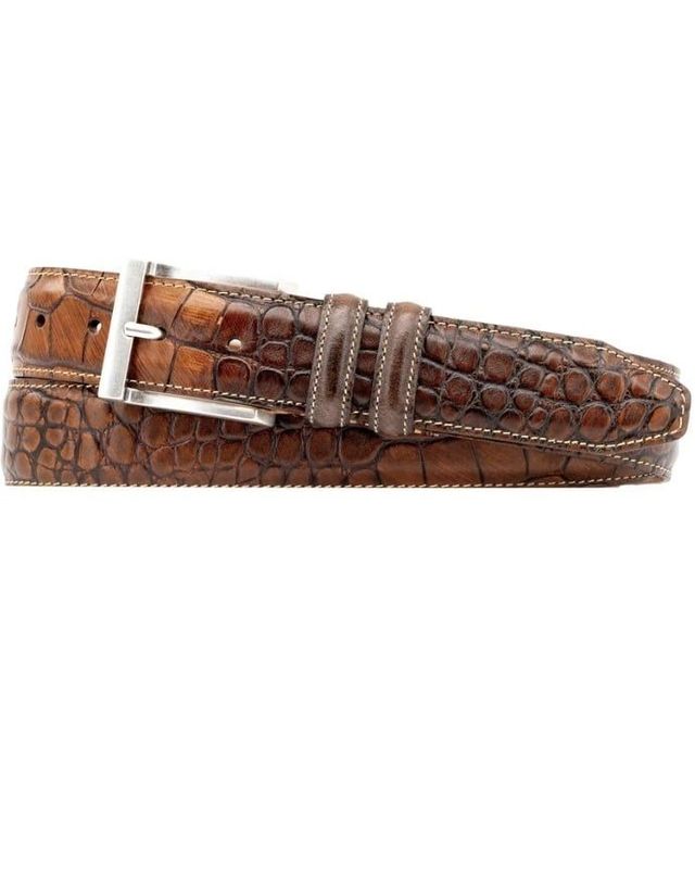 Bill Alligator-Grain Leather Belt