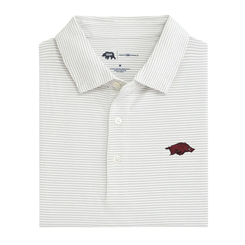 Arkansas Birdie Stripe Performance Polo
