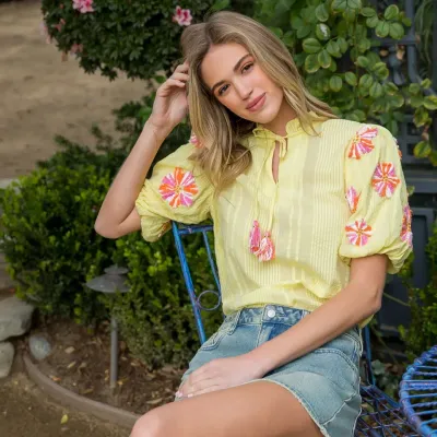 Puff Sleeve Tassel Top