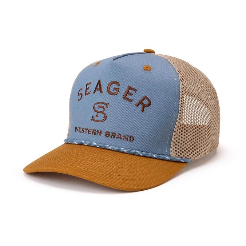 Branded Trucker Snapback  Blue/Tan