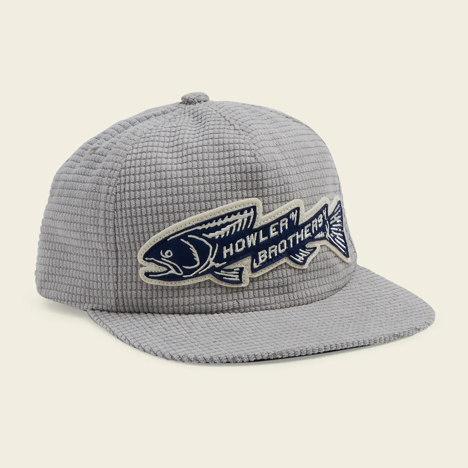Unstructured Snapback Hat - Trout Bolt : Grey Grid Corduroy