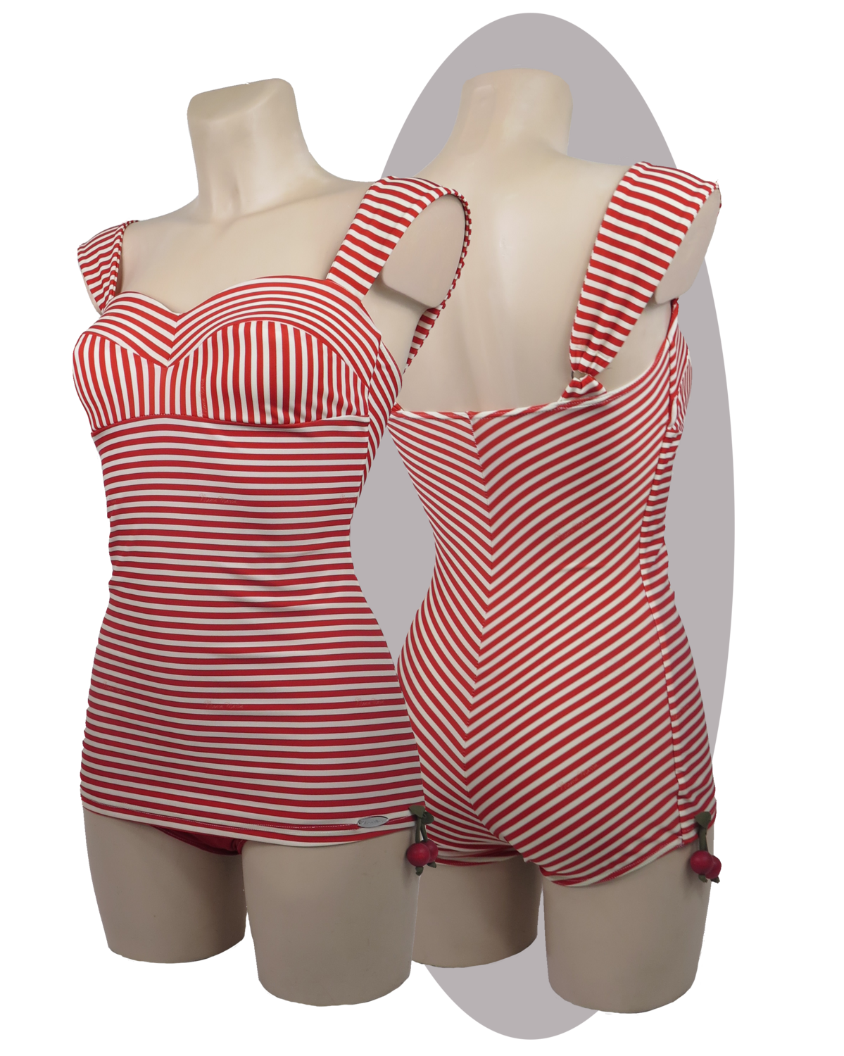 Bathing suit Audrey, red striped
