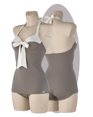 Bathing suit Bella, taupe ivory