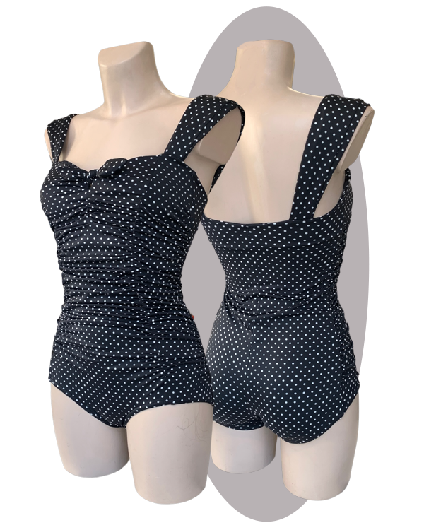 Bathing suit Helene, black polkadots