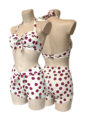 Bikini Barbara red  cherries print