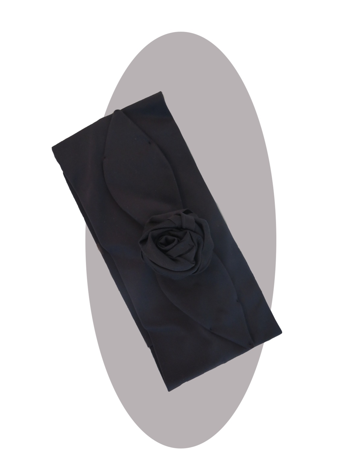 Headband with large rose |black