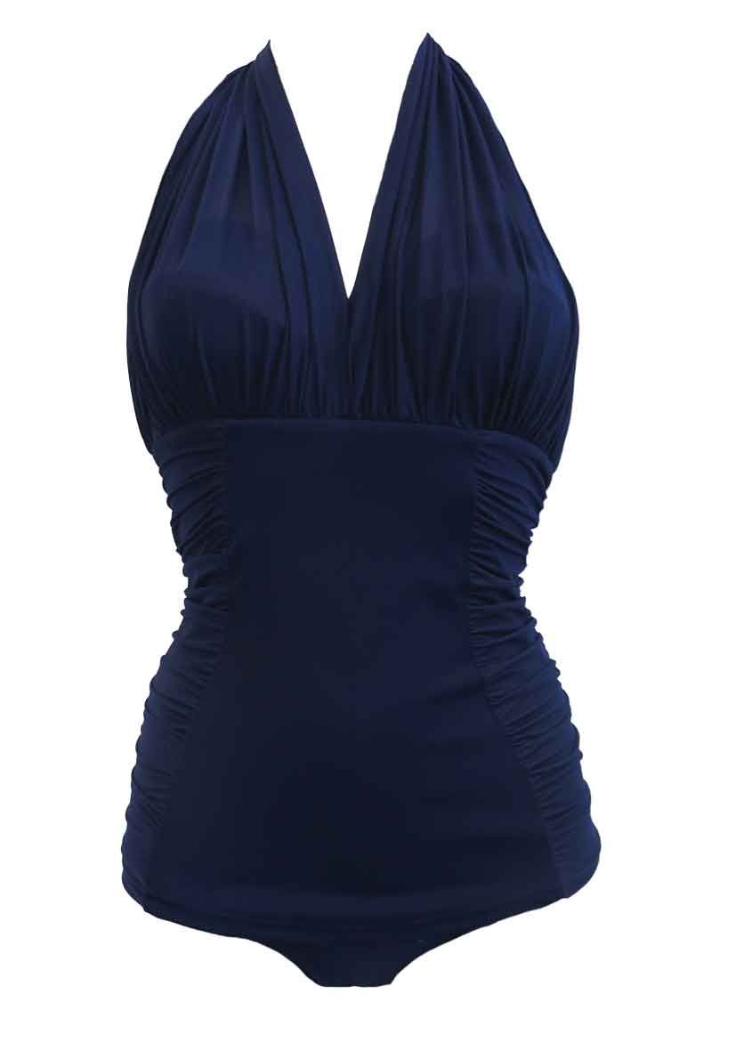 Bathing suit Marilyn, marine blue