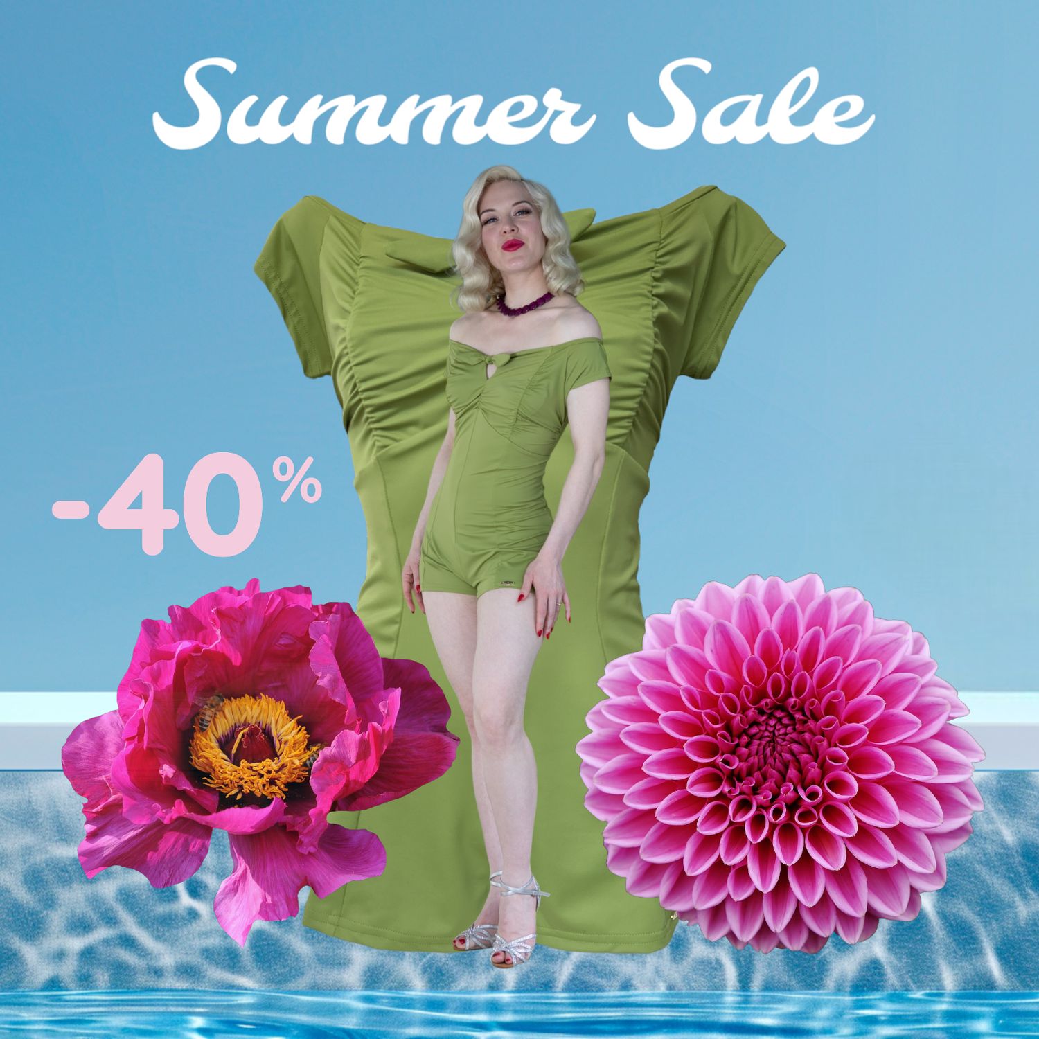 Bathing suit Elvie, soft green
