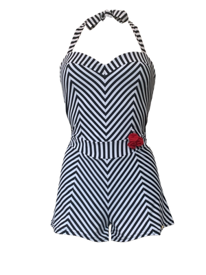 Bathing suit Salomé, zwart wit streepje