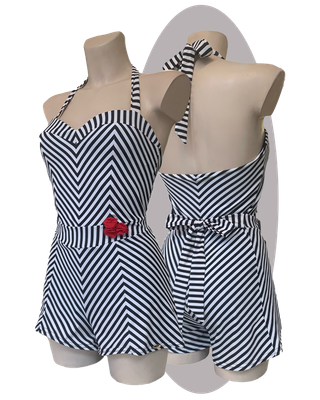Bathing suit Salomé, zwart wit streepje