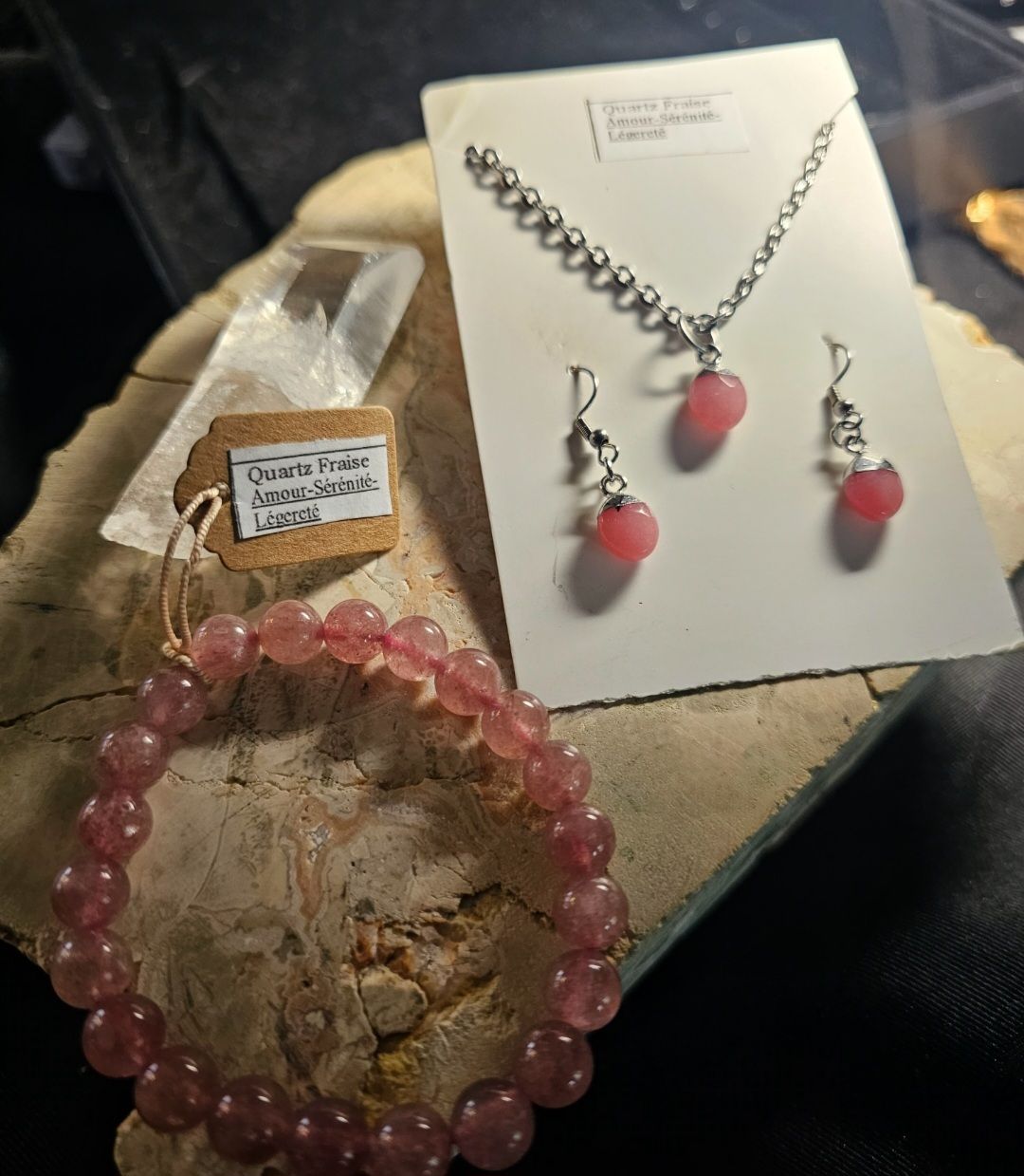 Ensemble quartz fraise