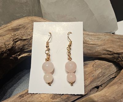 Boucles d&#39;oreilles quartz rose