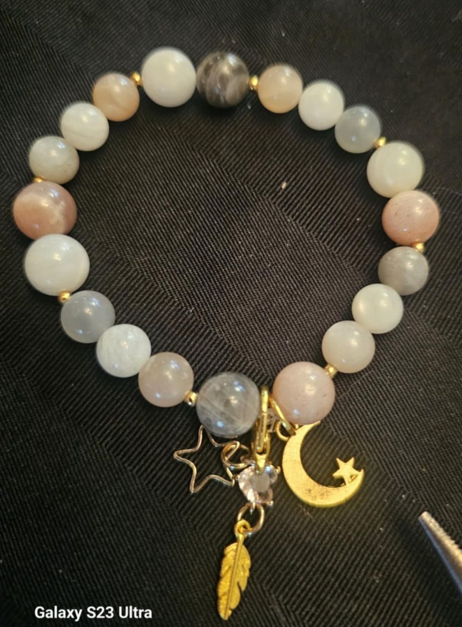Bracelet pierre de lune rose