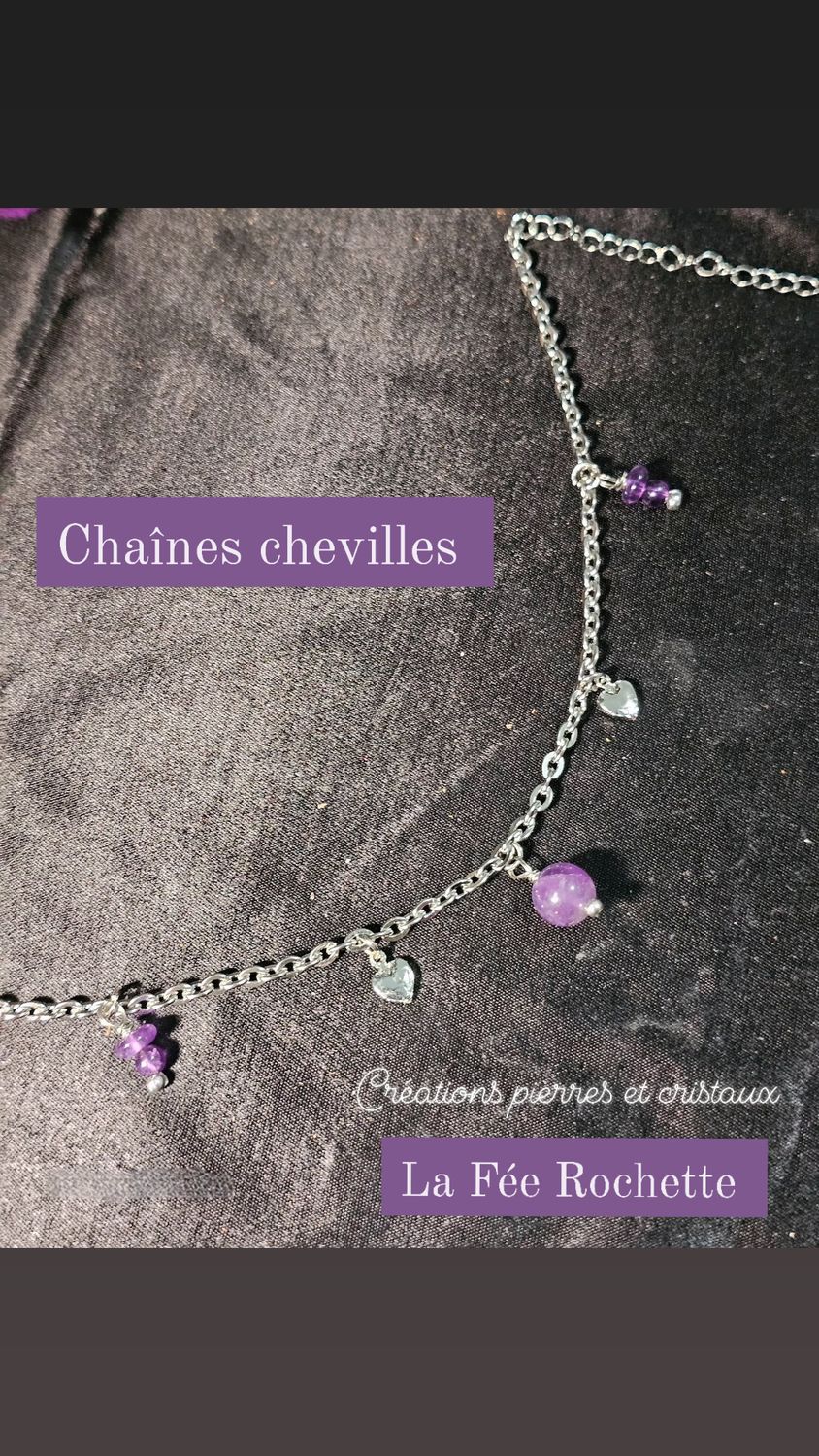 Chaîne cheville améthyste
