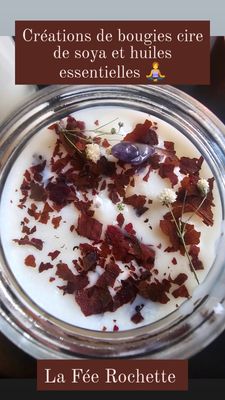 Bougie a la vanille et pierre d'améthyste