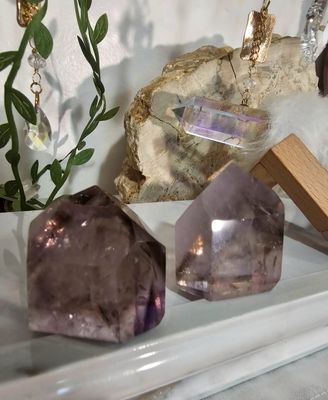 Ensemble 2 pointes améthyste