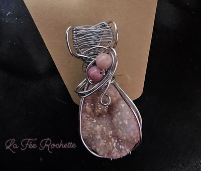 Pendentif agate druzy