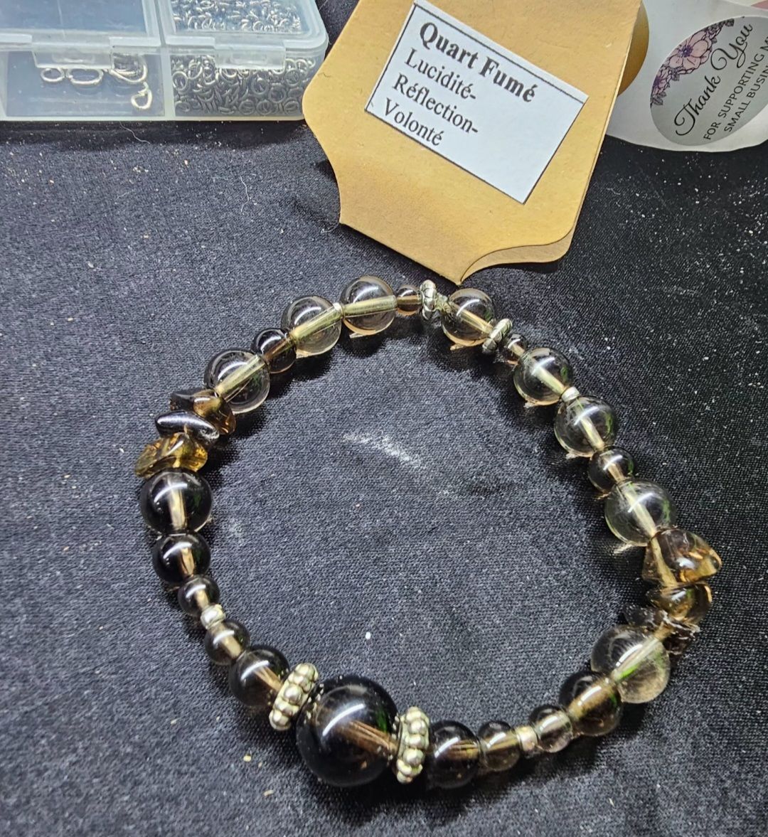 Bracelet quartz fumé