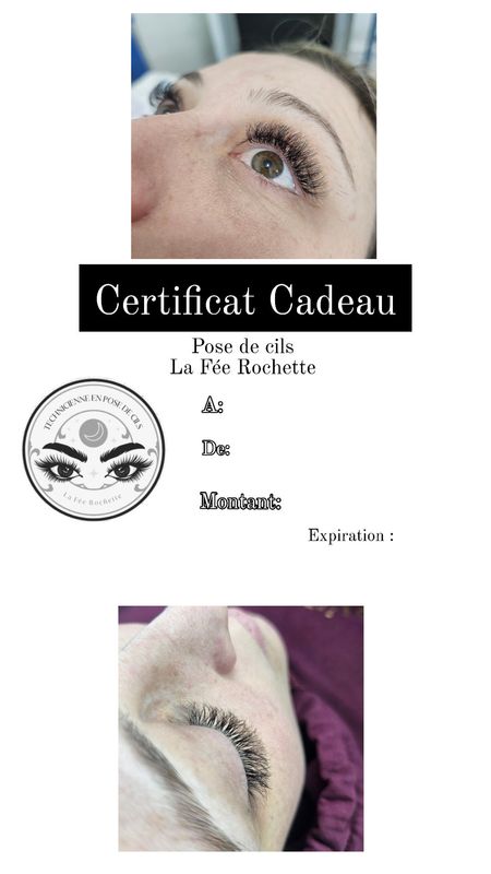 Certificat pour pose de cils