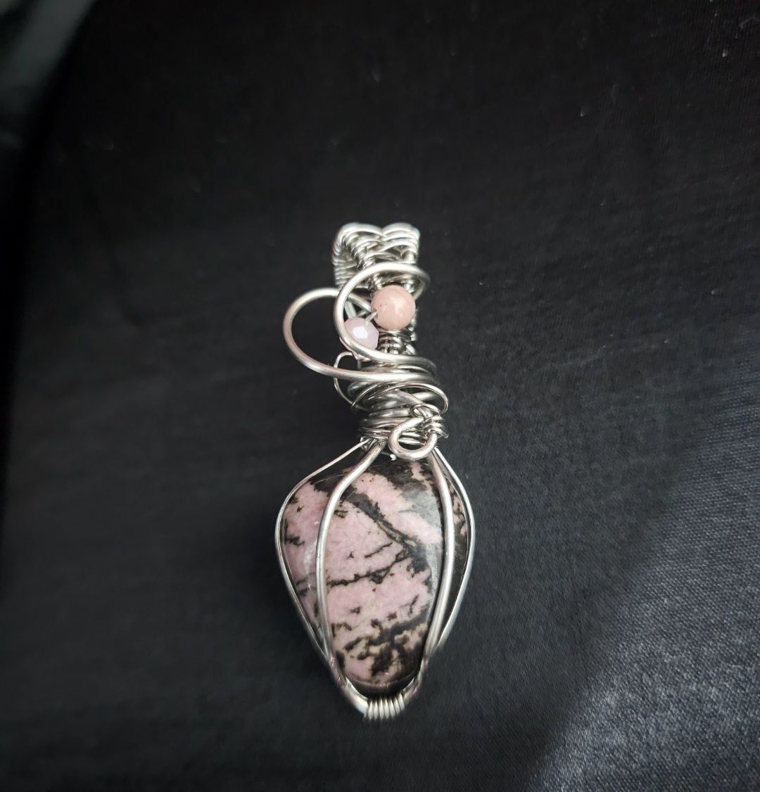 Pendentif rhodonite