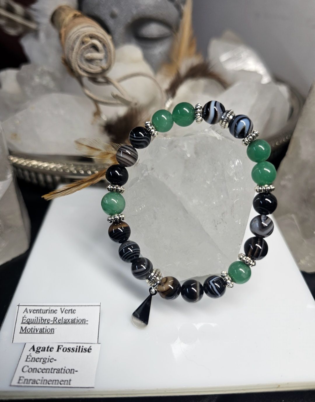 Agate fossilisé et aventurine