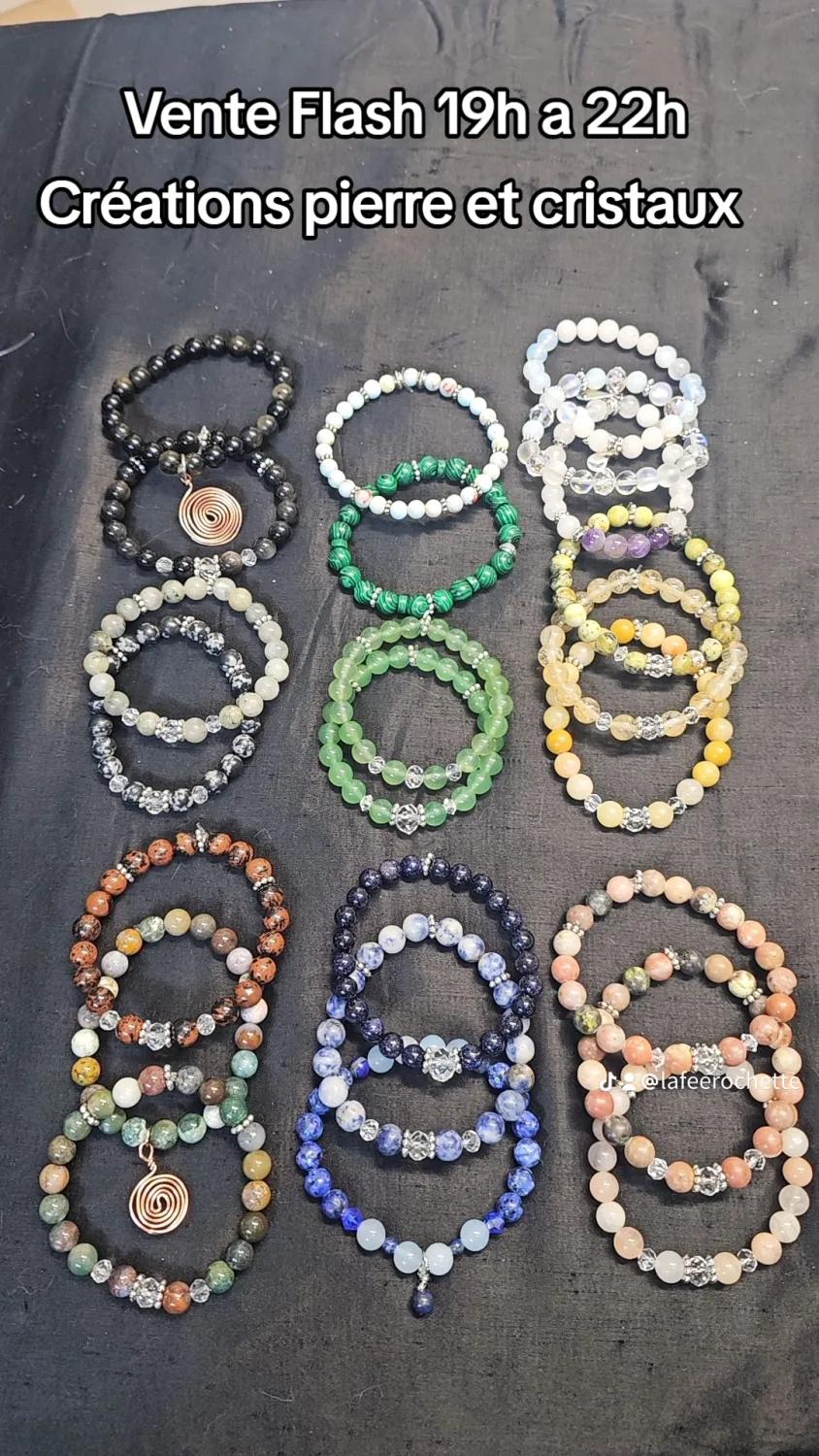 Bracelets pierre et cristaux promo du samedi