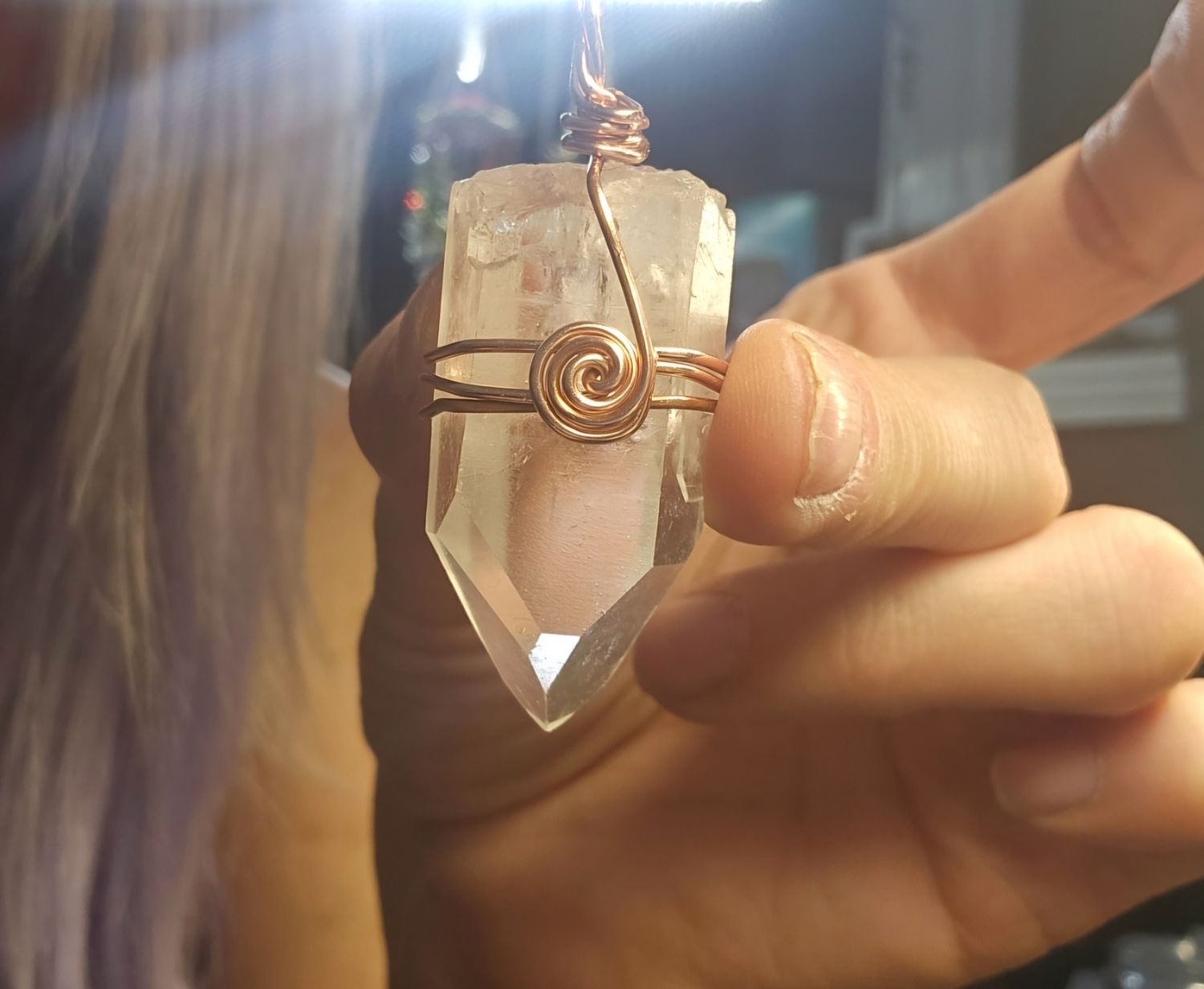 Pendentif lémurien cuivre