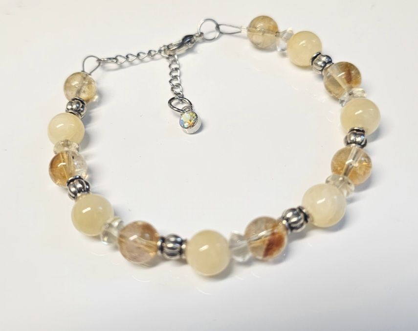 Citrine et calcite miel